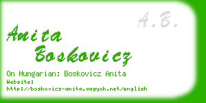 anita boskovicz business card